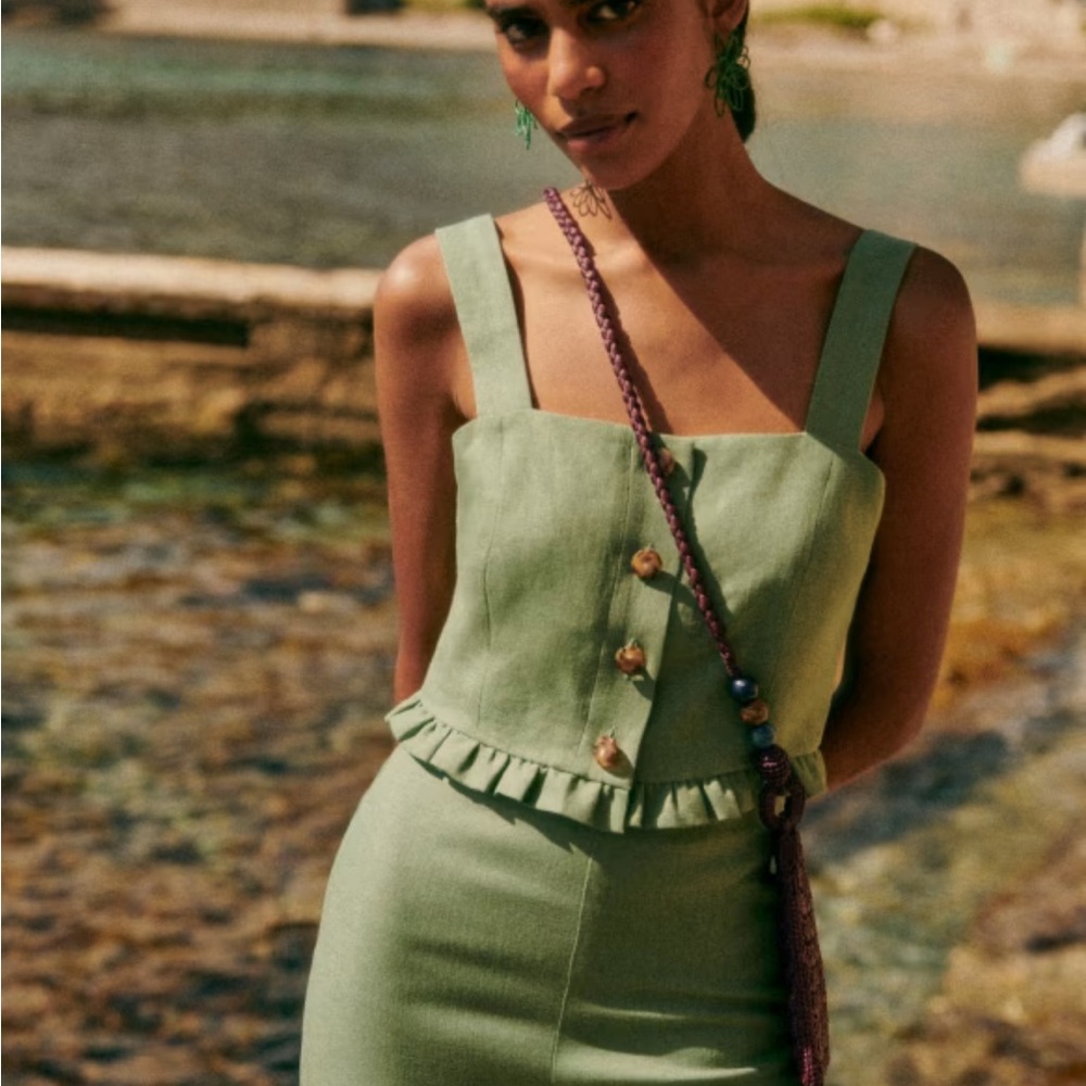 Sezane Heidi Blouse Sage (Size 2)